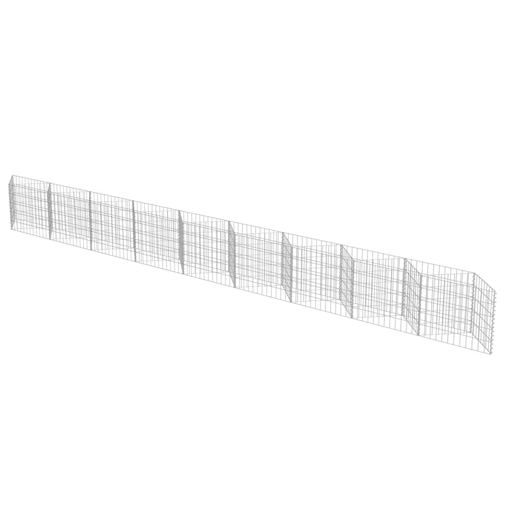 Gabion wall, galvanized steel, 630x30x50cm