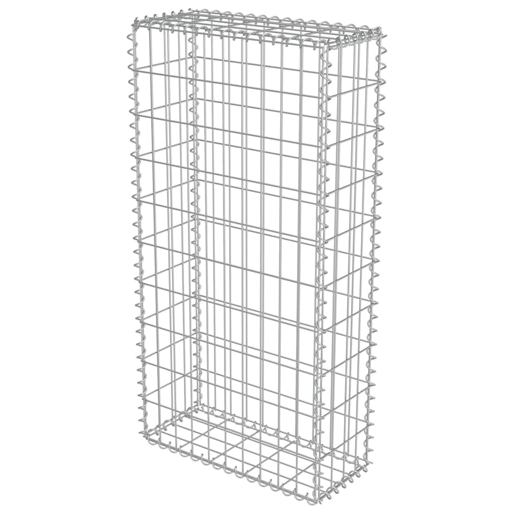 Gabion wall with lid, galvanized steel, 50x20x100cm