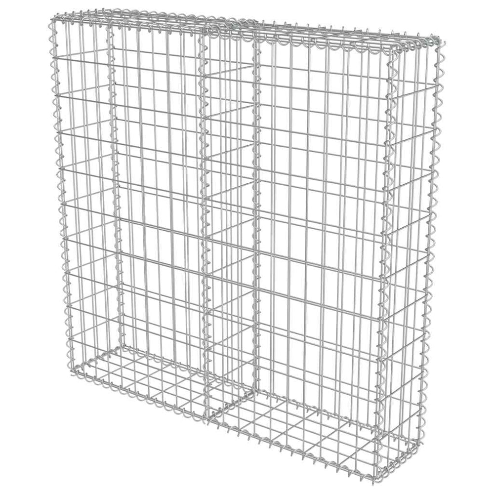 Gabion wall with lid, galvanized steel, 100x20x100cm