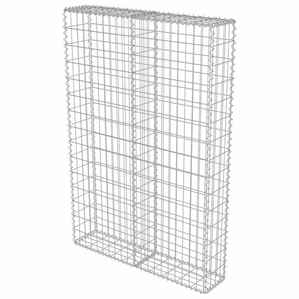 Gabion wall with cover, galvanized steel, 100x20x150cm