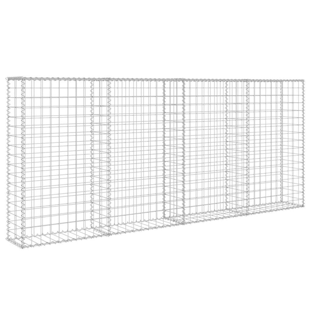 Gabion wall with lid, galvanized steel, 200x20x85cm