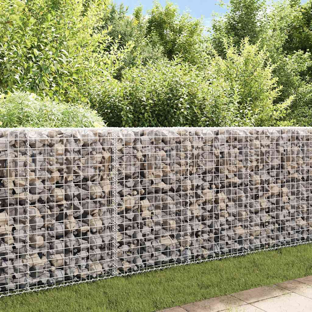 Gabion wall with lid, galvanized steel, 200x20x85cm