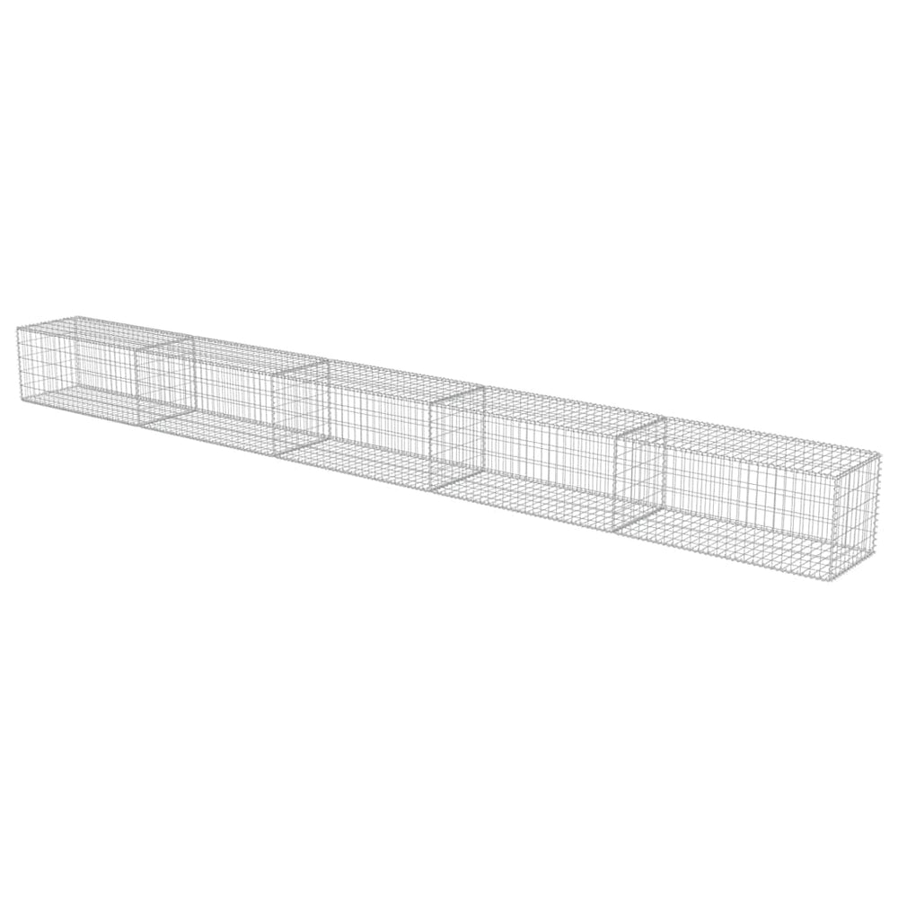 Gabion wall with cover, galvanized steel, 600x50x50cm