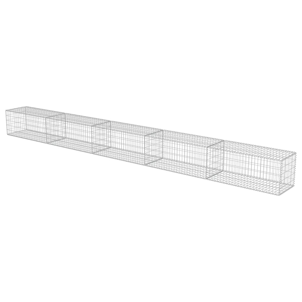 Gabion wall with cover, galvanized steel, 600x50x50cm