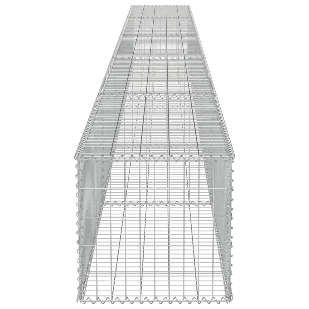 Gabion wall with cover, galvanized steel, 600x50x50cm