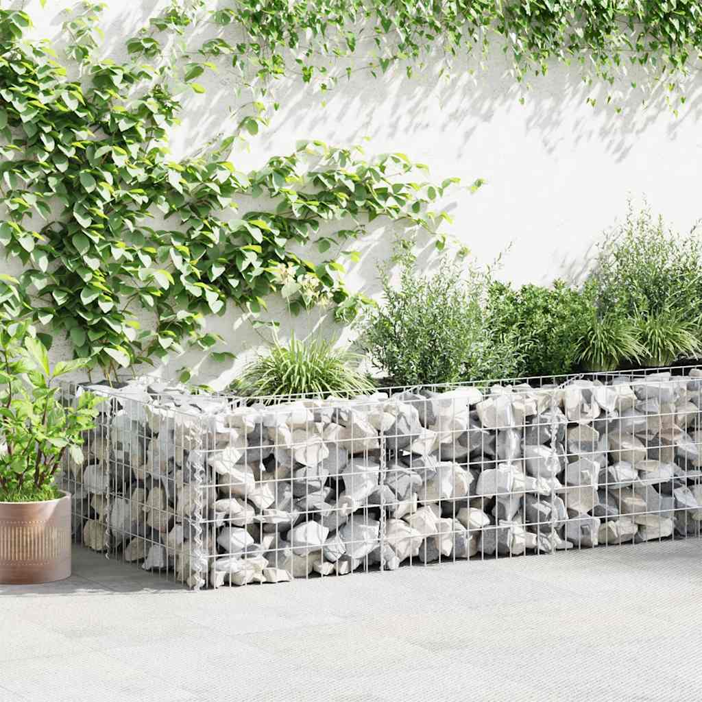 Gabion wall with cover, galvanized steel, 600x50x50cm