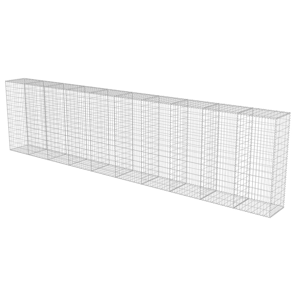 Gabion wall with cover, galvanized steel, 600x50x150cm
