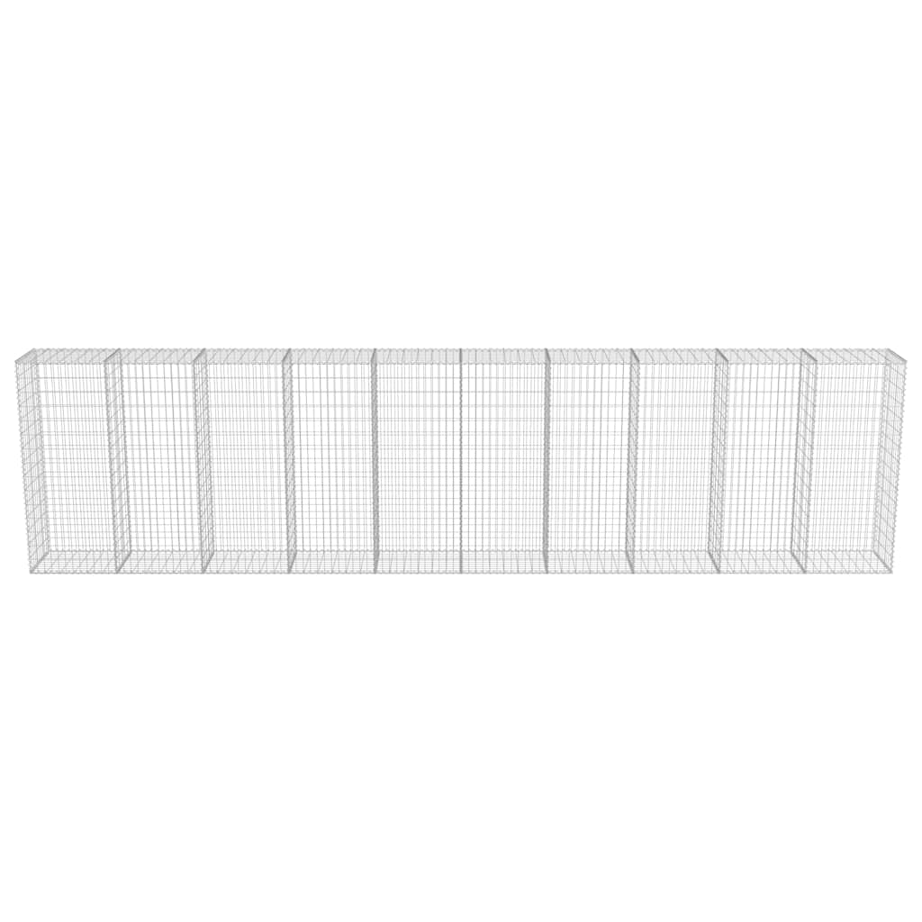 Gabion wall with cover, galvanized steel, 600x50x150cm
