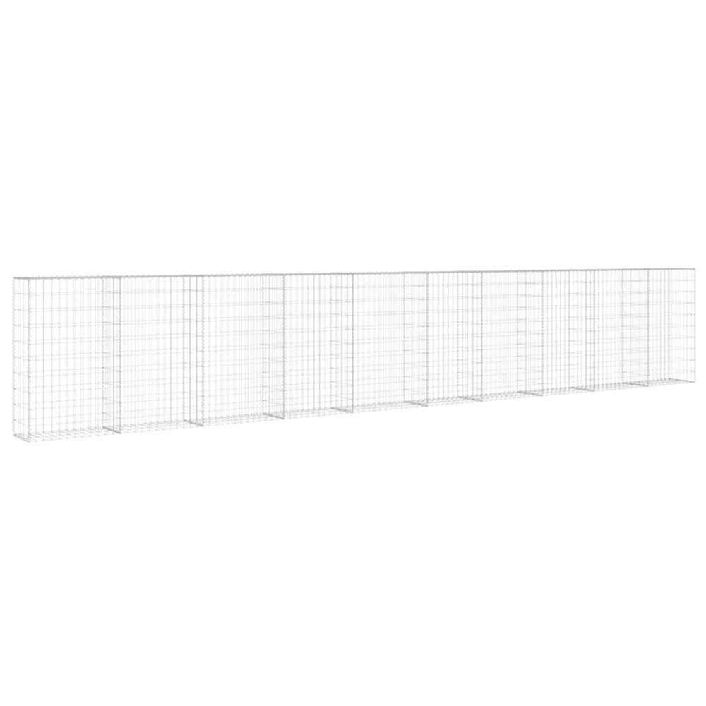 Gabion wall with cover, galvanized steel, 600x30x100cm