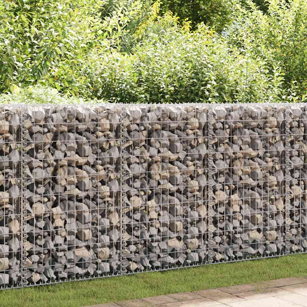 Gabionu siena ar vāku, cinkots tērauds, 600x30x150cm