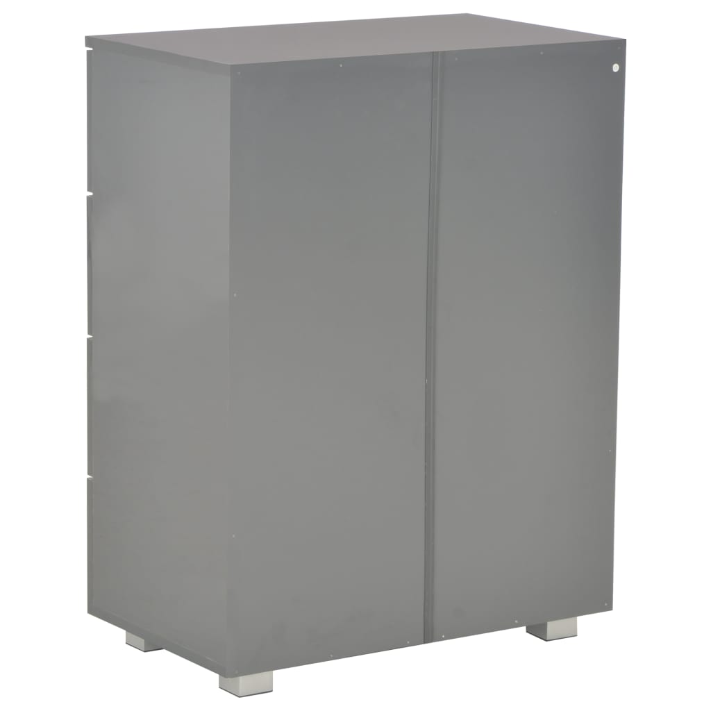 Sideboard, grey, 60x35x80cm, engineered wood, high gloss
