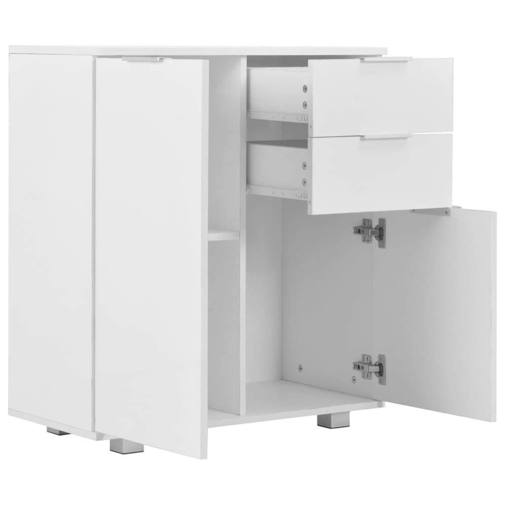 Sideboard, white, 71x35x80cm, engineered wood, high gloss