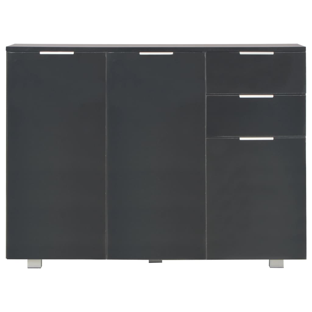 Šoninė spintelė, juodos spalvos, 107x35x80,5cm, labai blizgi