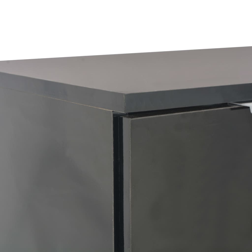 Šoninė spintelė, juodos spalvos, 107x35x80,5cm, labai blizgi