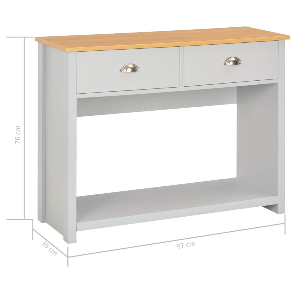 Konsolinis staliukas, pilkos spalvos, 97x35x76cm