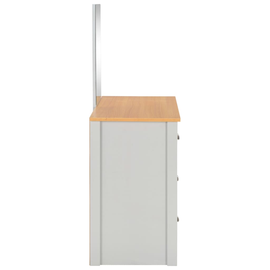 Dressing table with mirror and stool, grey, 104x45x131cm