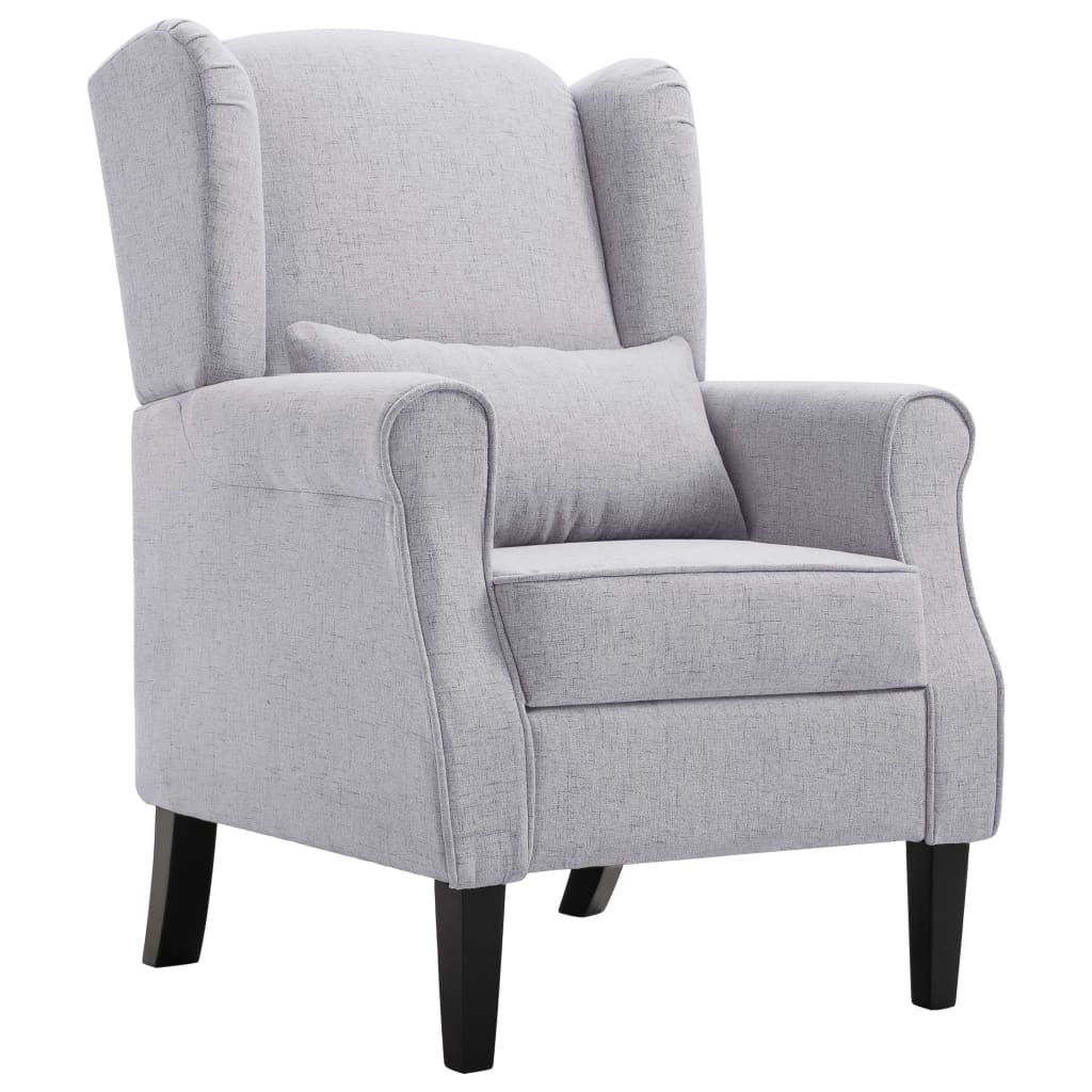 Armchair, light grey, fabric