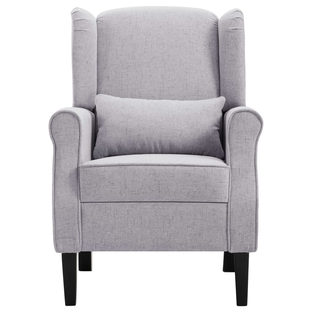 Armchair, light grey, fabric