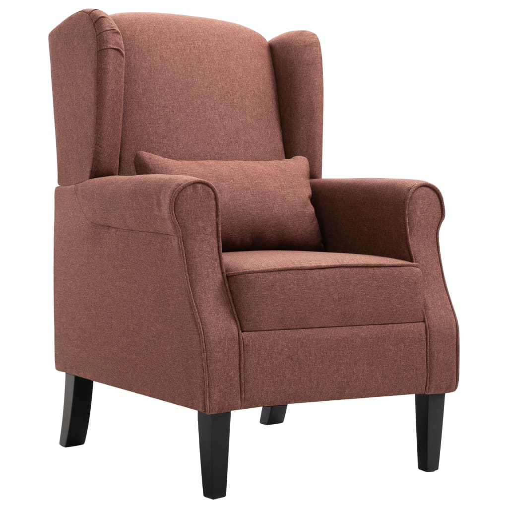Armchair, brown, fabric