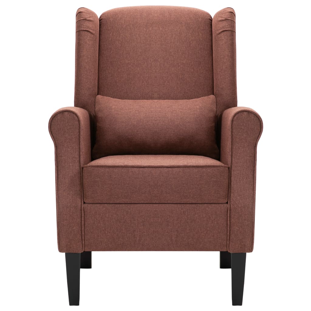 Armchair, brown, fabric