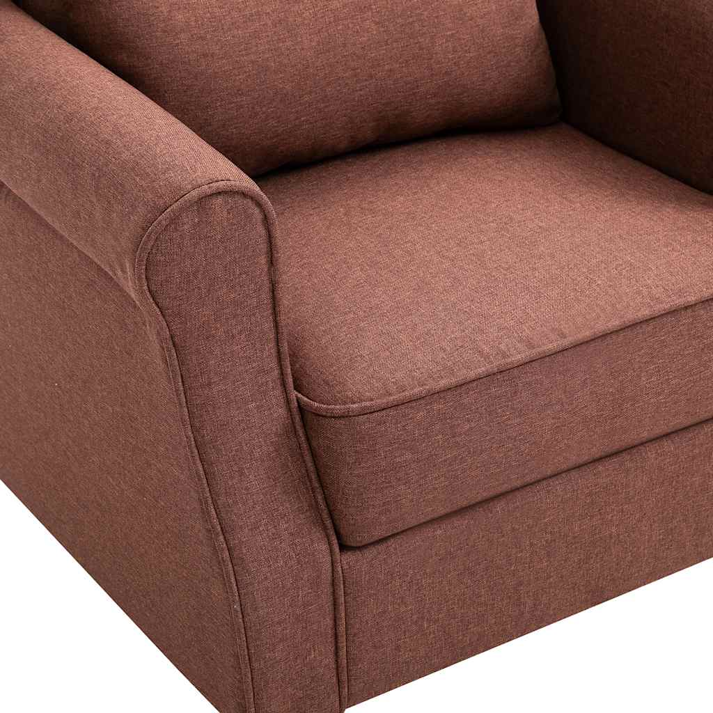 Armchair, brown, fabric