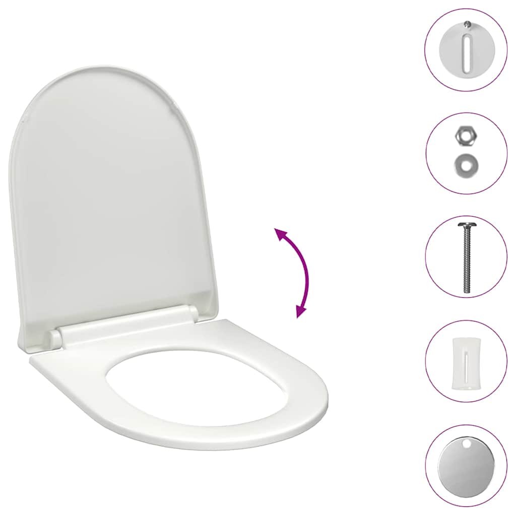 Klozeto sėdynė su Soft-close mechanizmu, balta