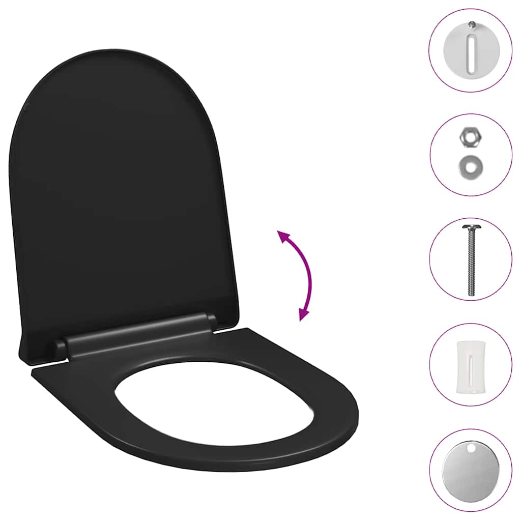 Klozeto sėdynė su Soft-close mechanizmu, juoda