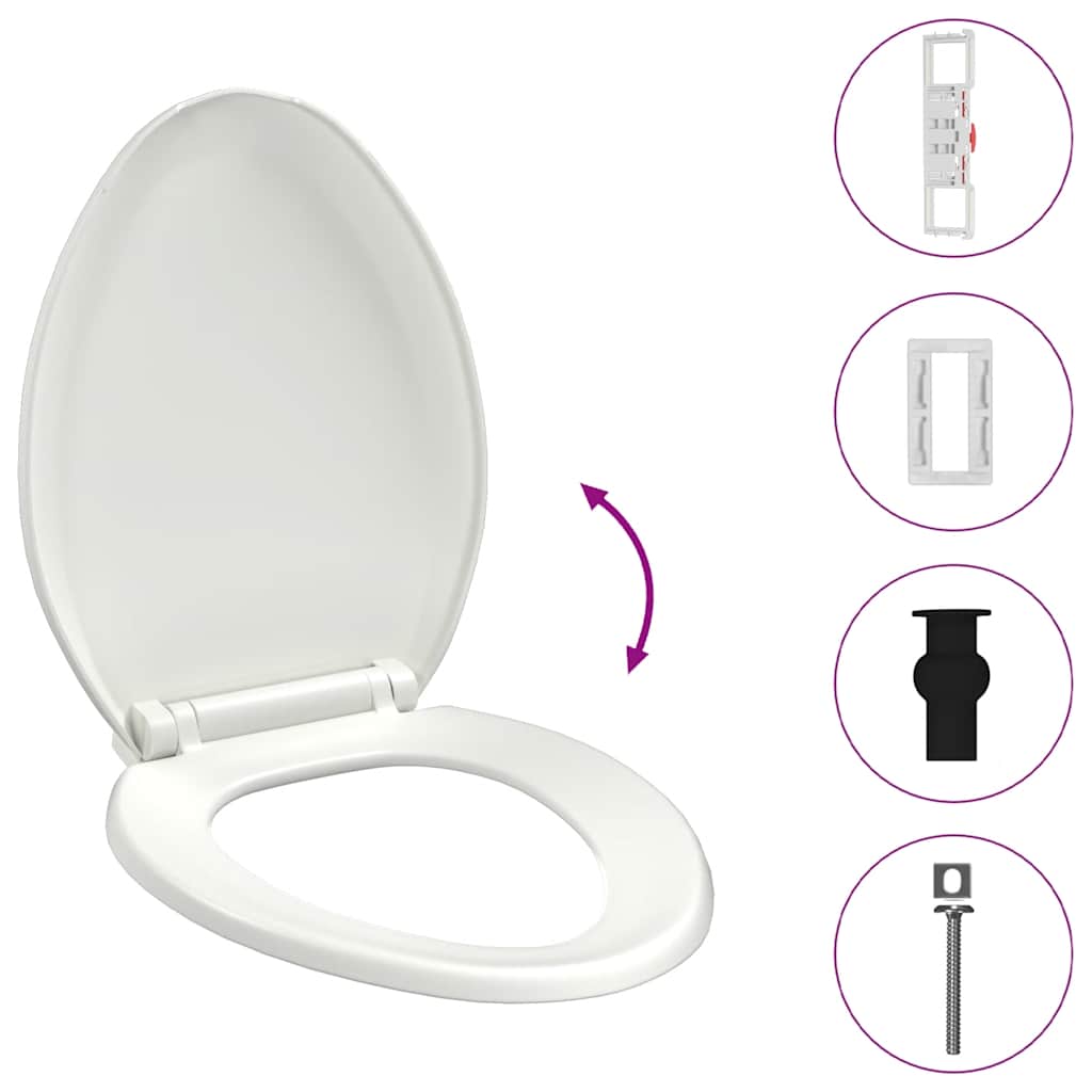 Klozeto sėdynė su Soft-close mechanizmu, balta