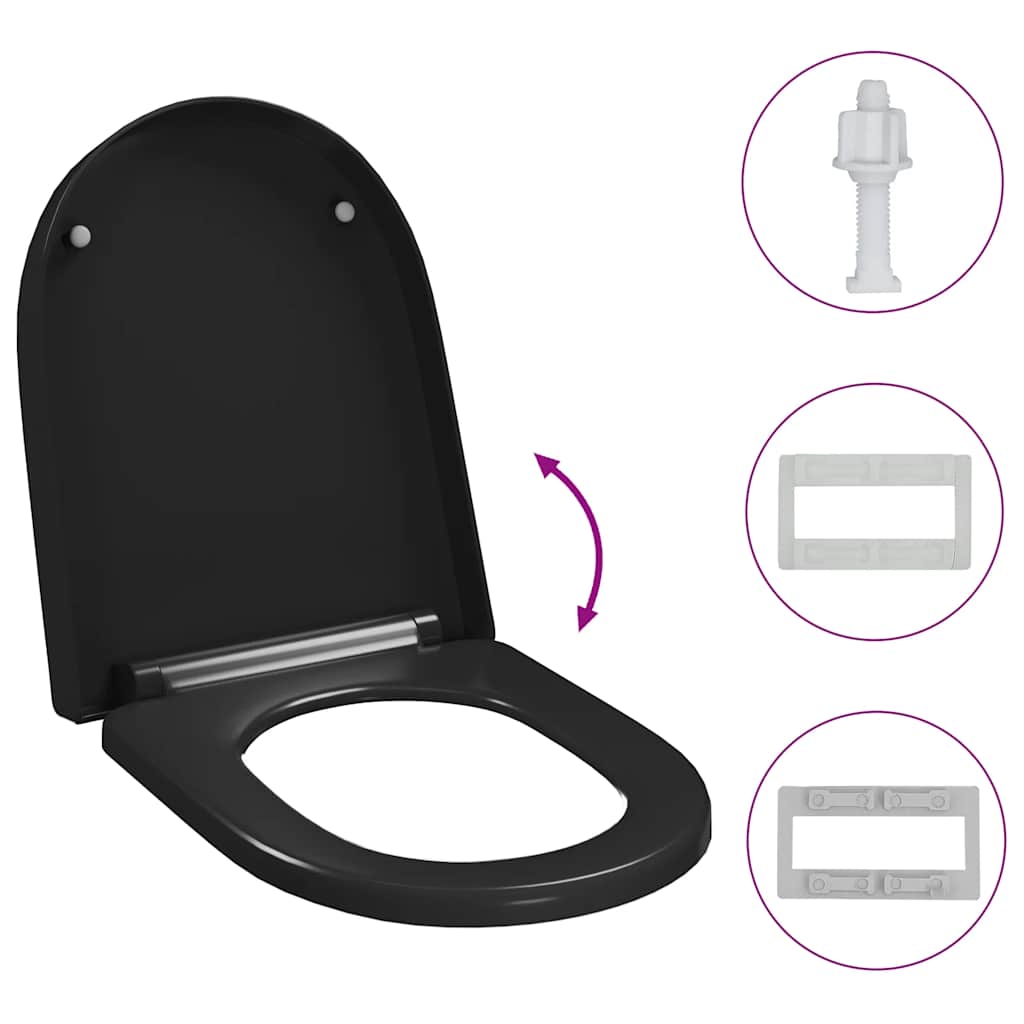 Klozeto sėdynė su Soft-close mechanizmu, juoda
