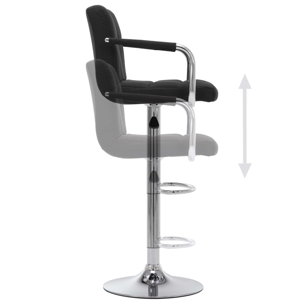 Bar stool, black, fabric