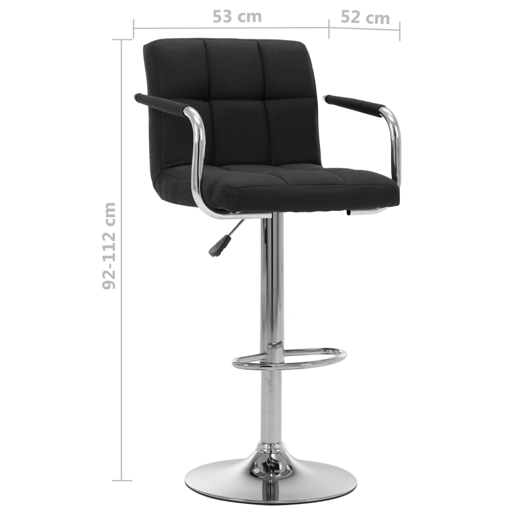 Bar stool, black, fabric