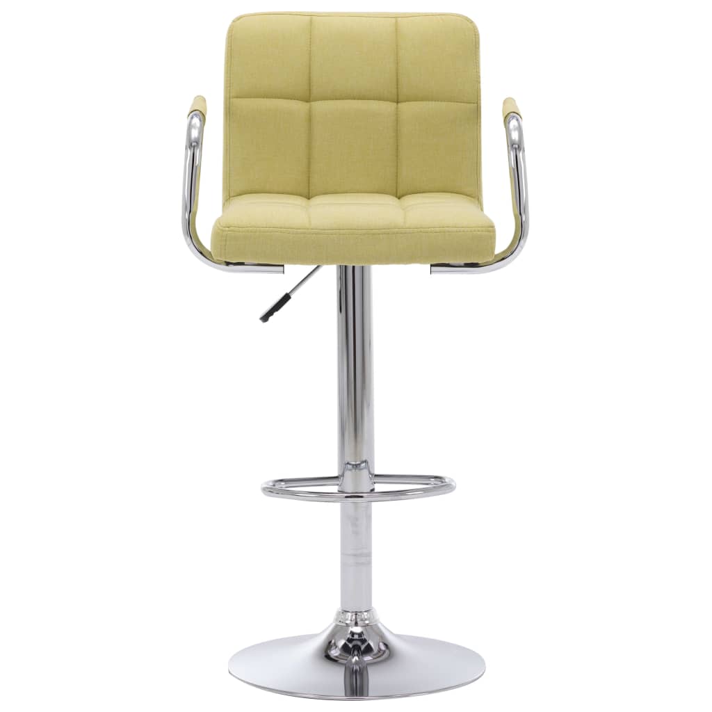Bar stools, 2 pcs., green, fabric