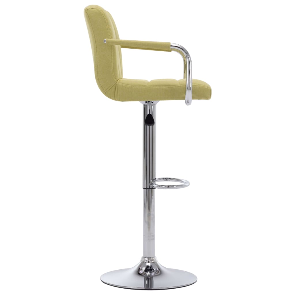 Bar stools, 2 pcs., green, fabric