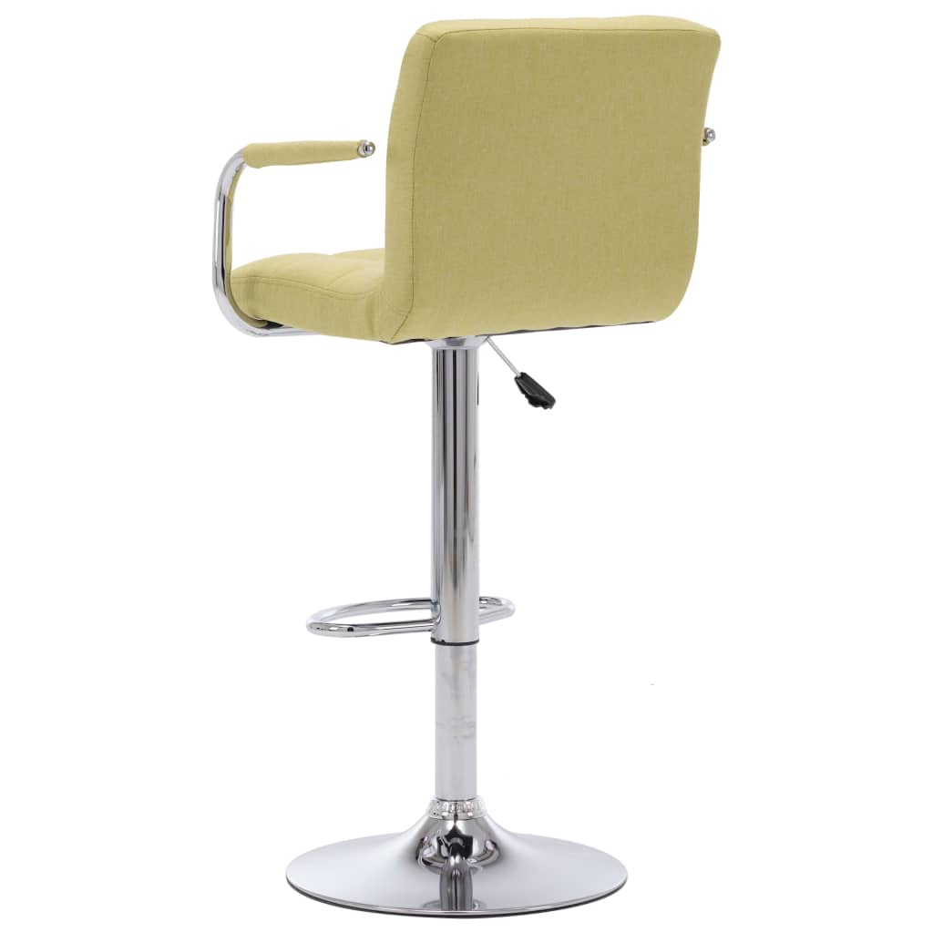 Bar stools, 2 pcs., green, fabric