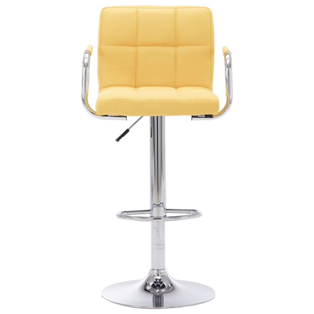 Bar stools, 2 pcs., yellow, fabric