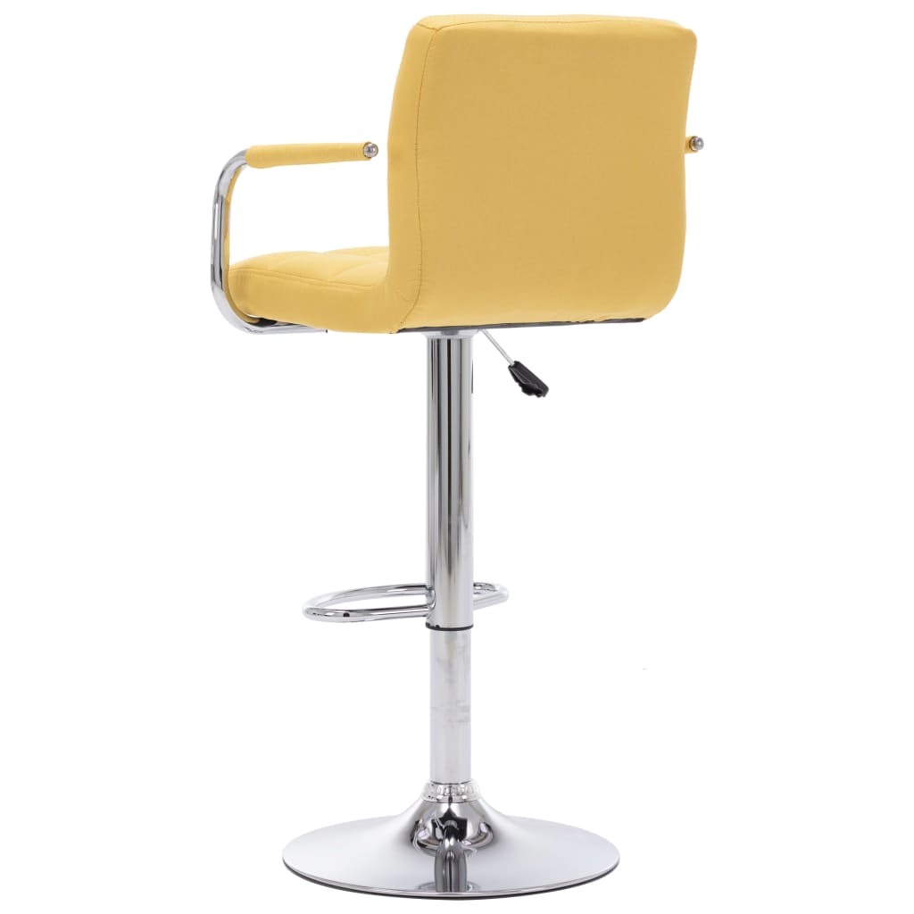 Bar stools, 2 pcs., yellow, fabric
