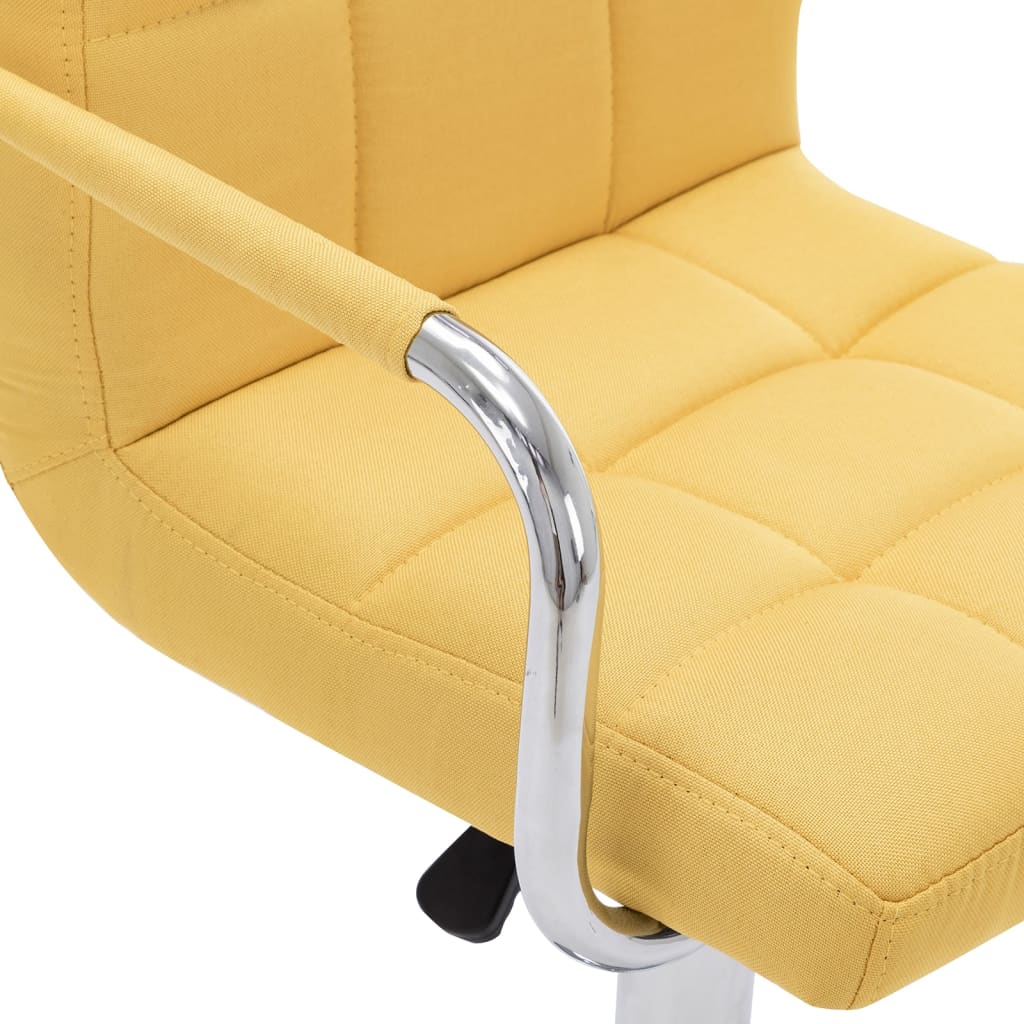 Bar stools, 2 pcs., yellow, fabric