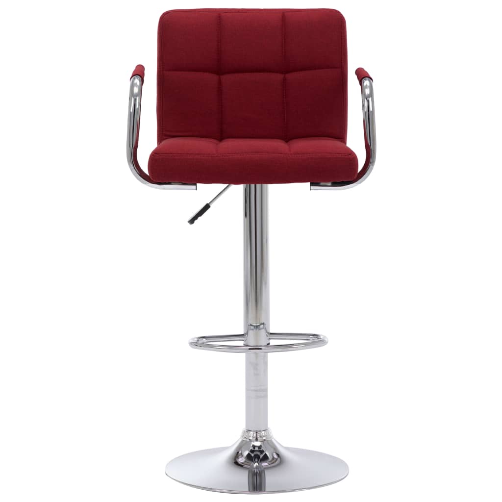 Bar stools, 2 pcs., burgundy, fabric