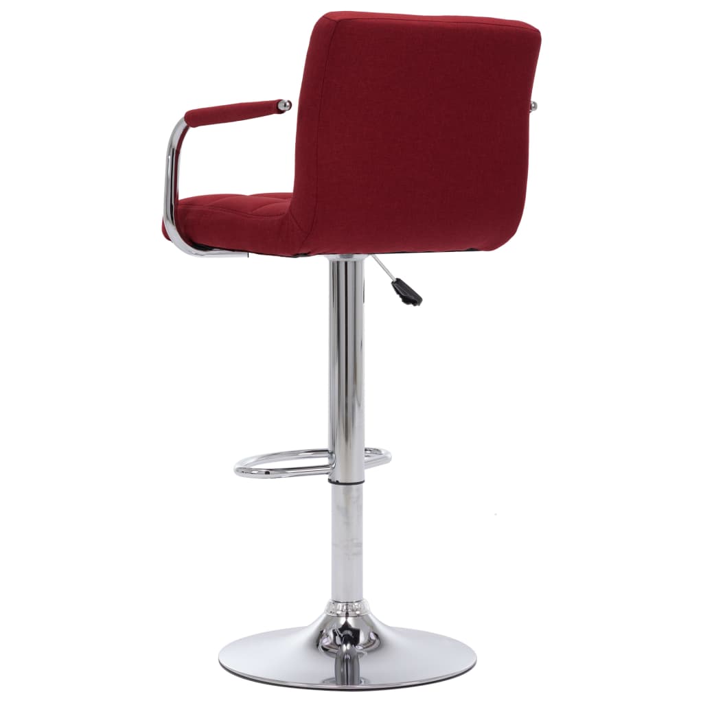 Bar stools, 2 pcs., burgundy, fabric