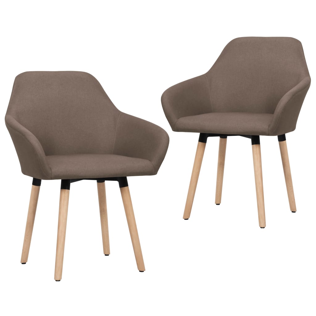Dining chairs, 2 pcs, brown, fabric