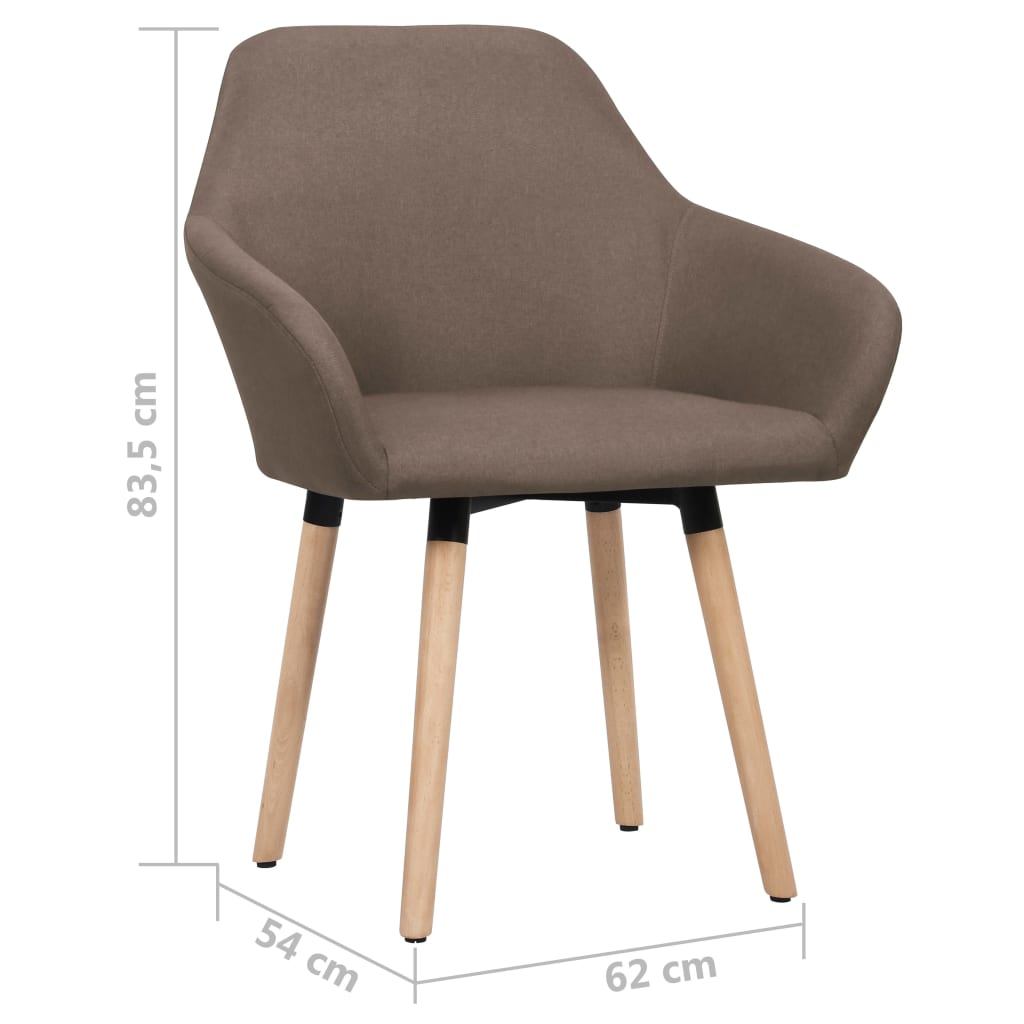 Dining chairs, 2 pcs, brown, fabric