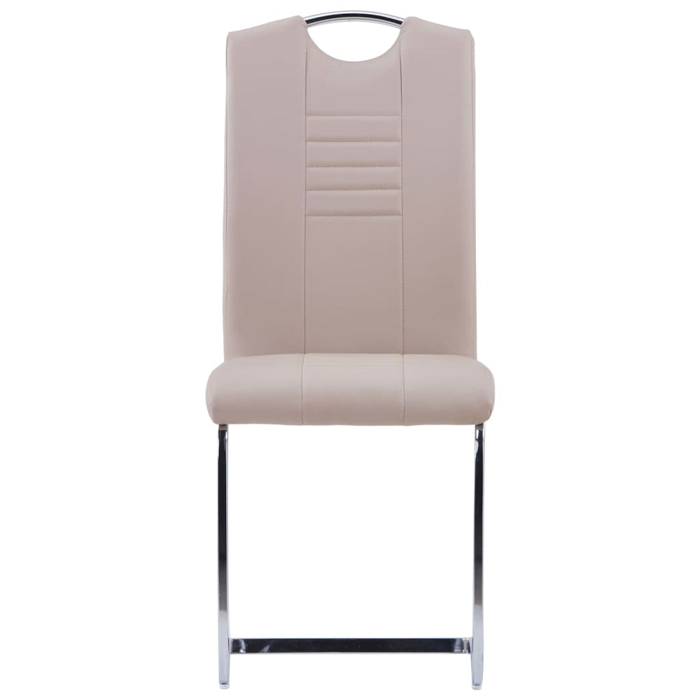 Cantilever dining chairs, 2 pcs., cappuccino, artificial leather