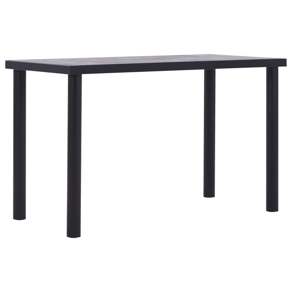 Dining table, black and concrete grey, 120x60x75cm, MDF
