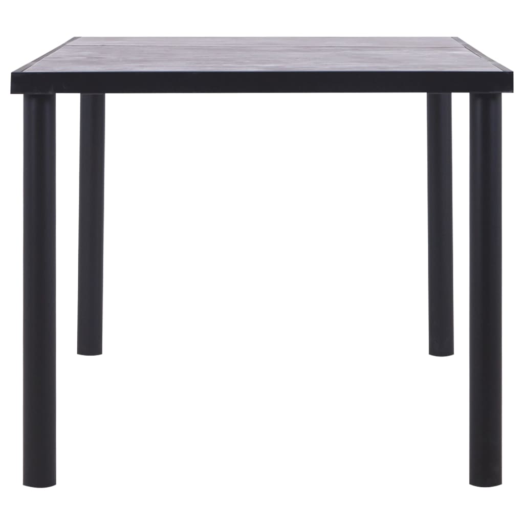 Ēdamistabas galds, melns un betona pelēks, 180x90x75cm, MDF