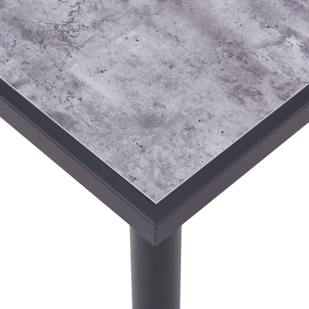 Ēdamistabas galds, melns un betona pelēks, 180x90x75cm, MDF