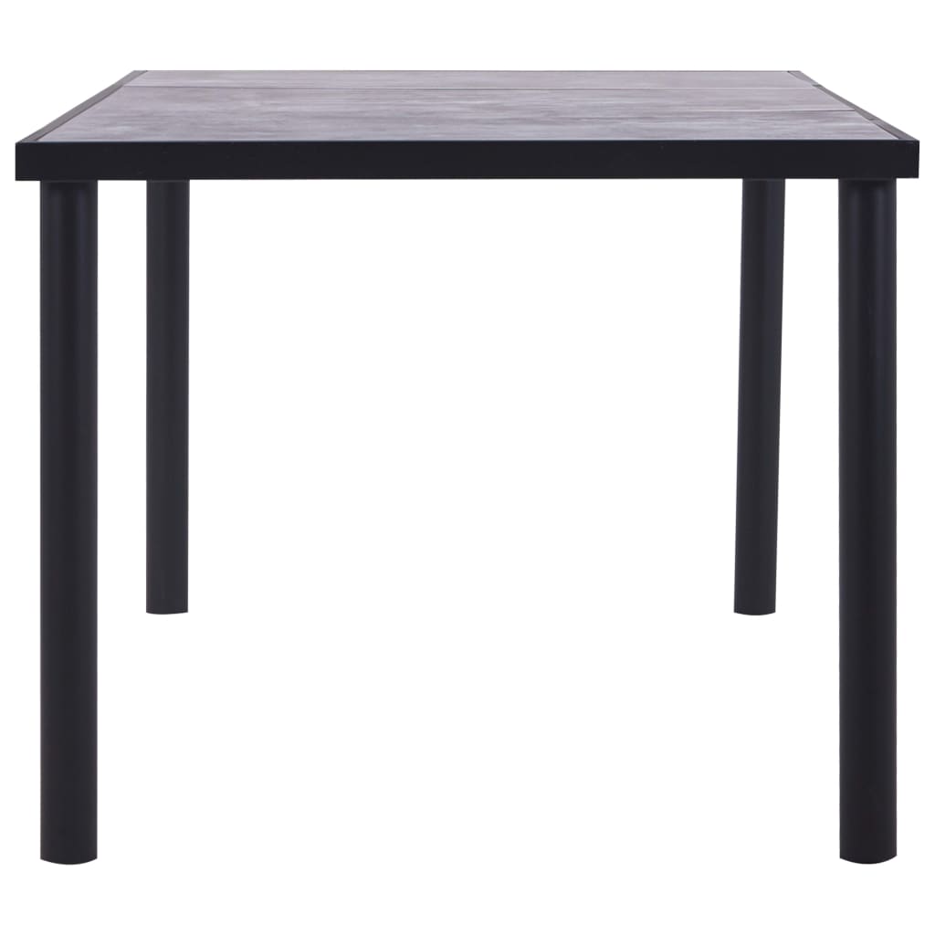 Ēdamistabas galds, melns un betona pelēks, 200x100x75cm, MDF