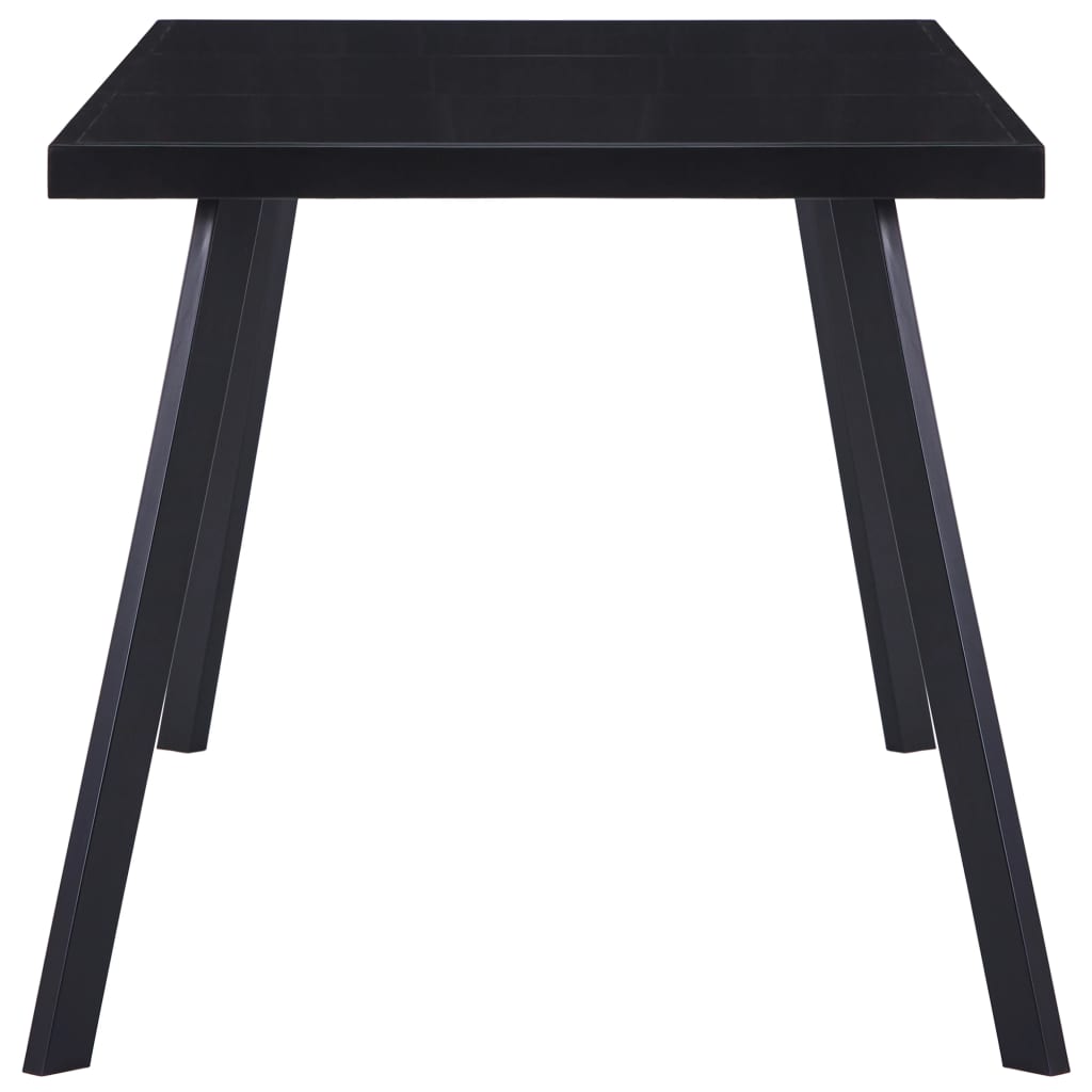 Valgomojo stalas, juodas, 180x90x75cm, grūdintas stiklas