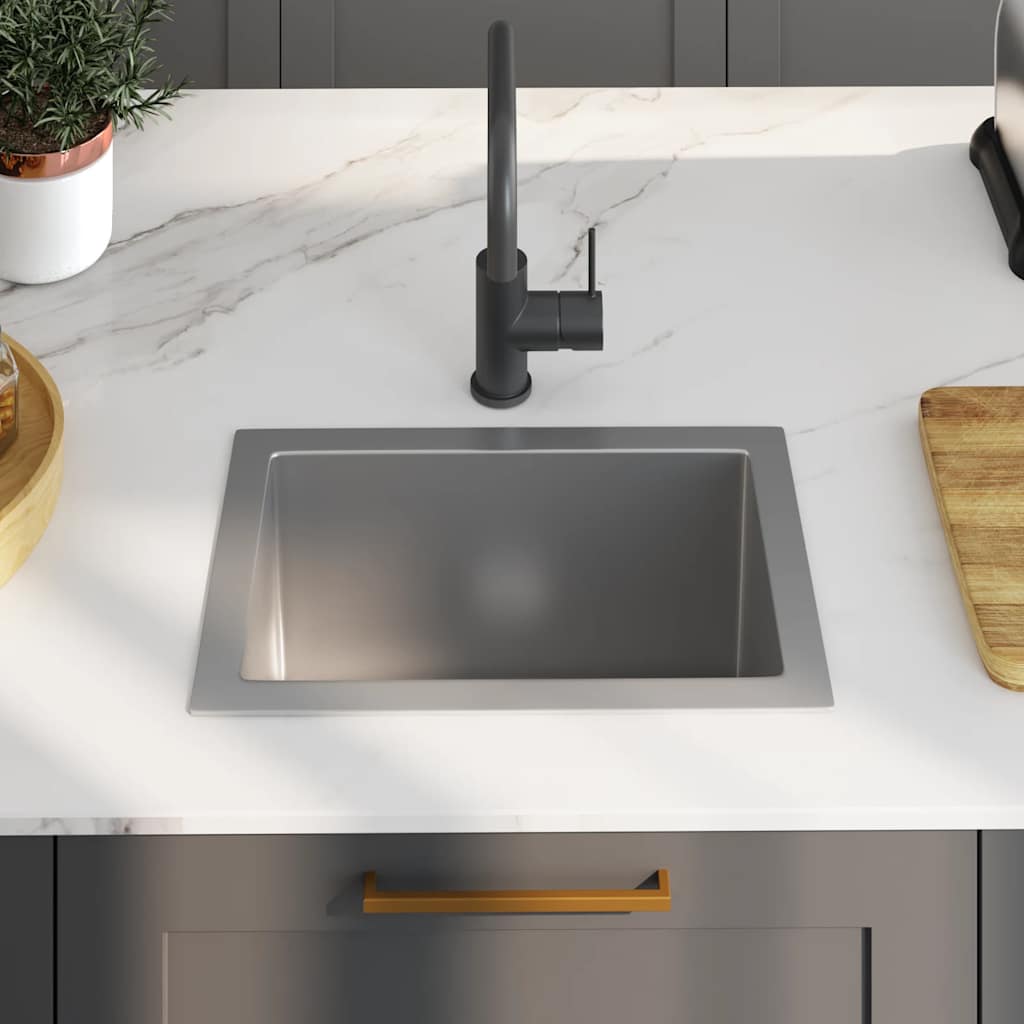 Kitchen sink, stainless steel, handmade