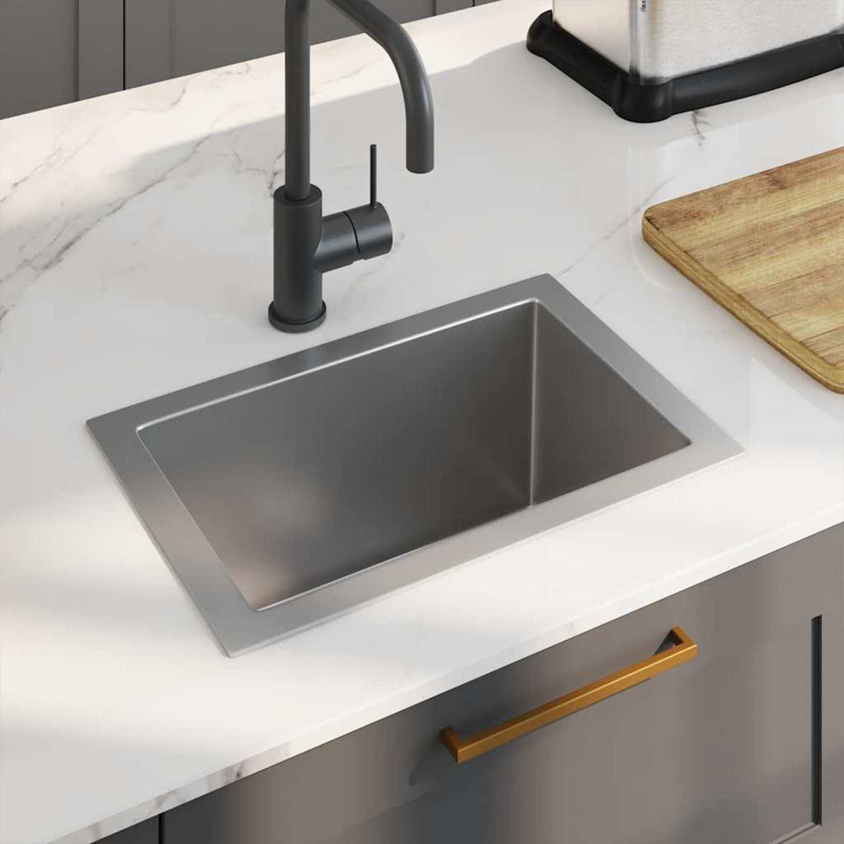 Kitchen sink, stainless steel, handmade
