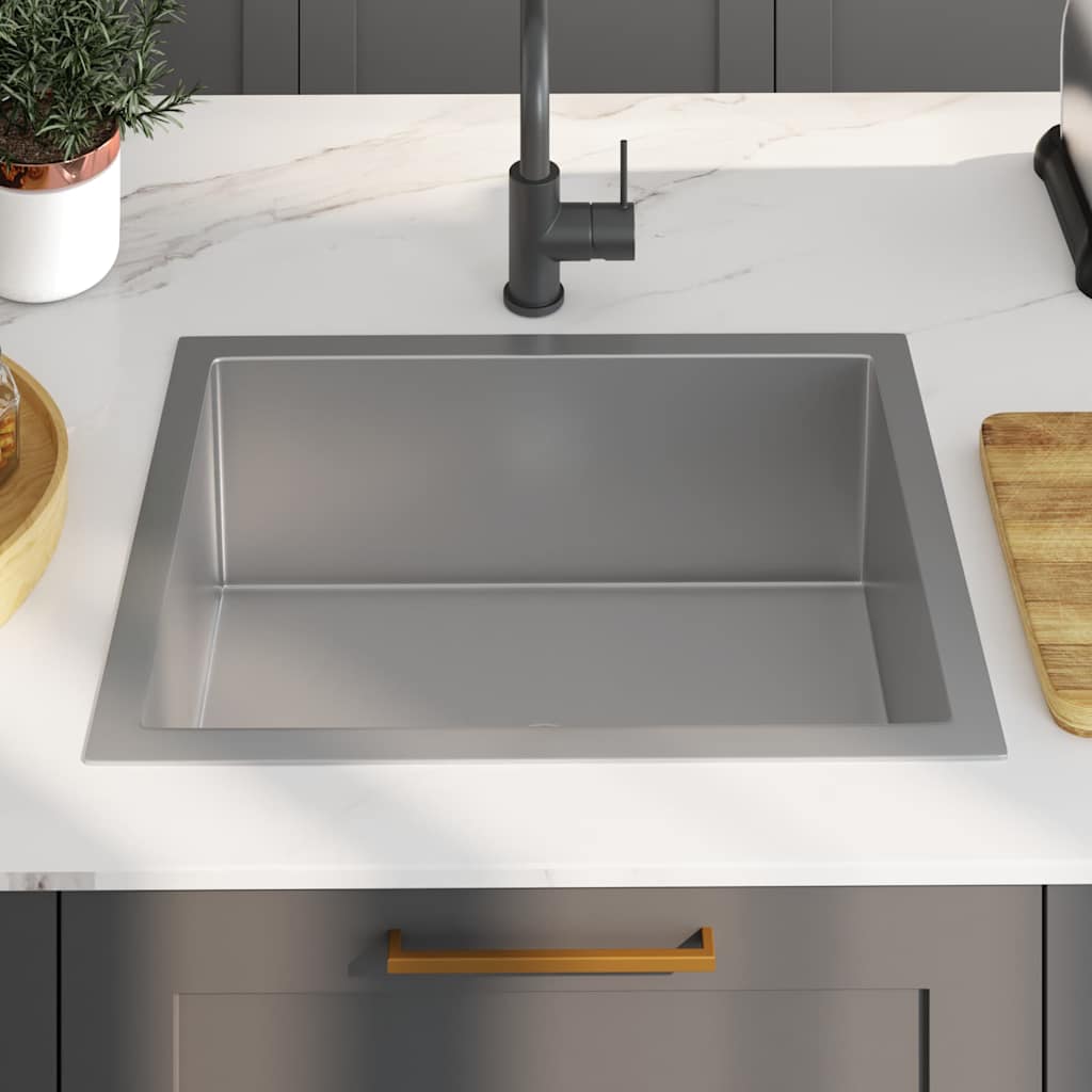 Kitchen sink, stainless steel, handmade